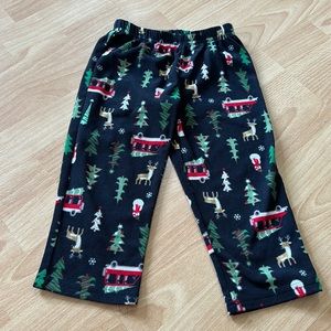 8/$25 Christmas Tree Fleece Pajama Bottoms Size 3T